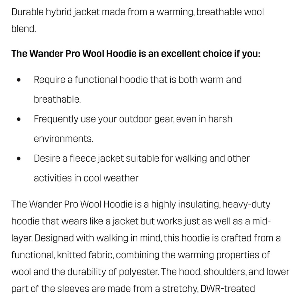 Wander Pro Women's Wool Hoodie - Black - Picture 7 of 8